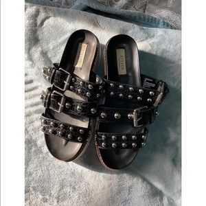Steve Madden Caia black crocodile sandals